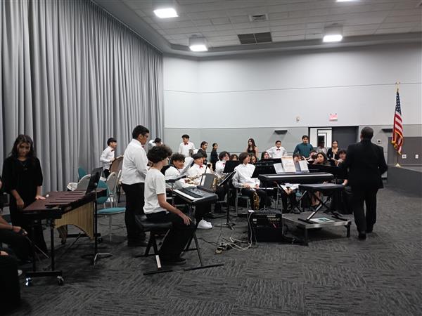 The band getting ready